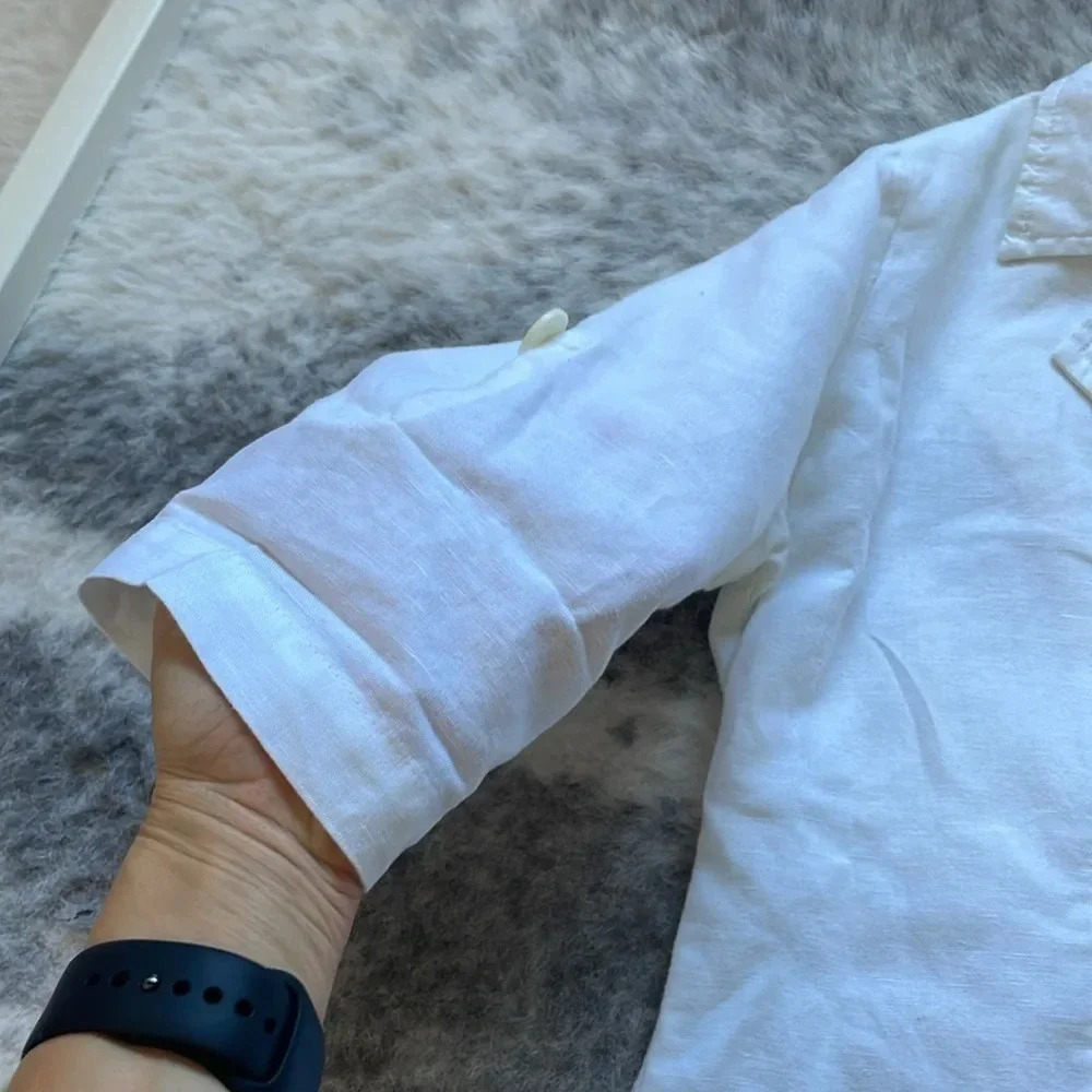 🔥4/$20 Bitten White Linen Blazer - Picture 5 of 16